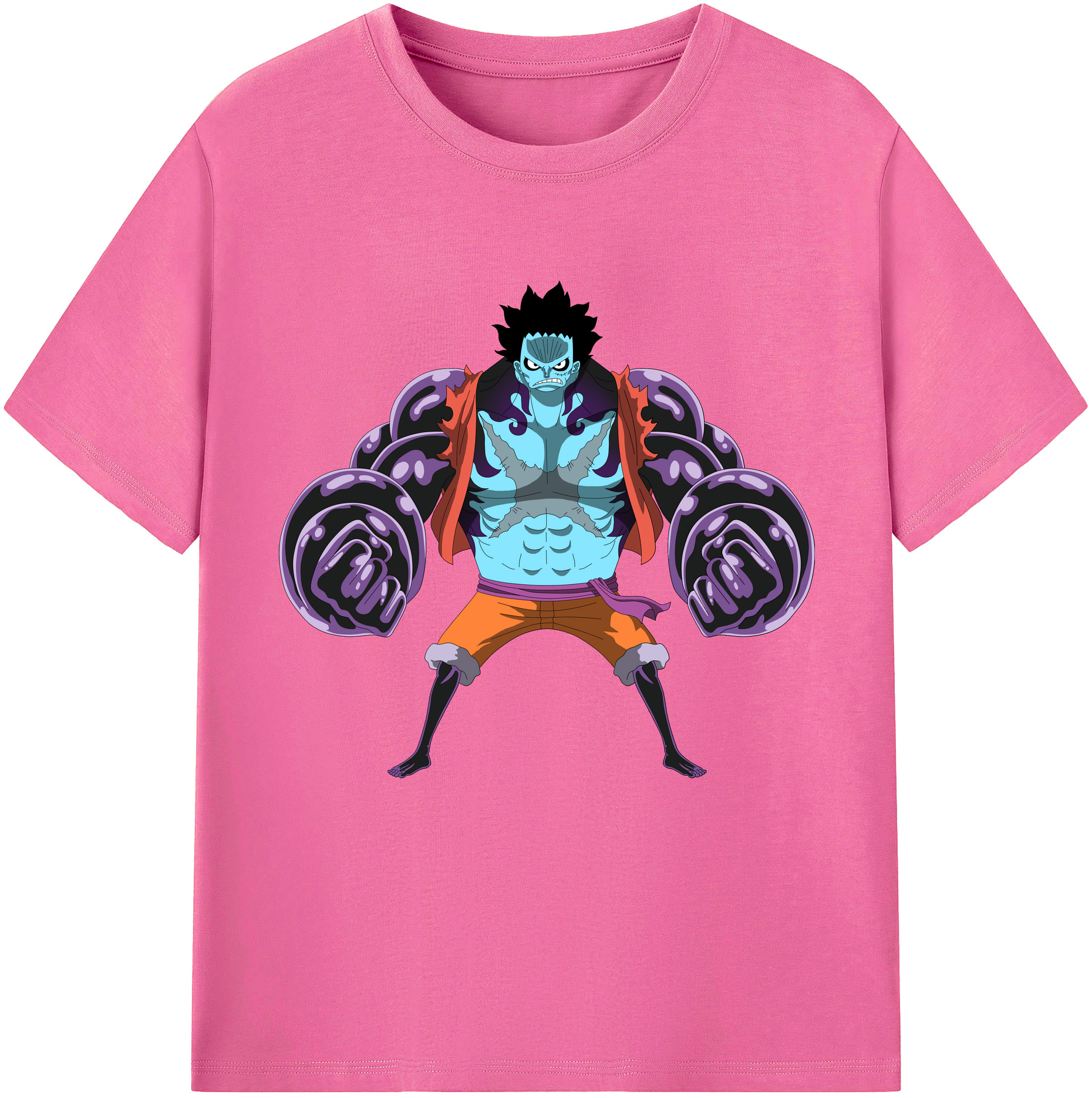 ワンピース モンキー・D・ルフィ ONE PIECE Monkey D. Luffy レディースカジュアルプリントTシャツ（綿100％）